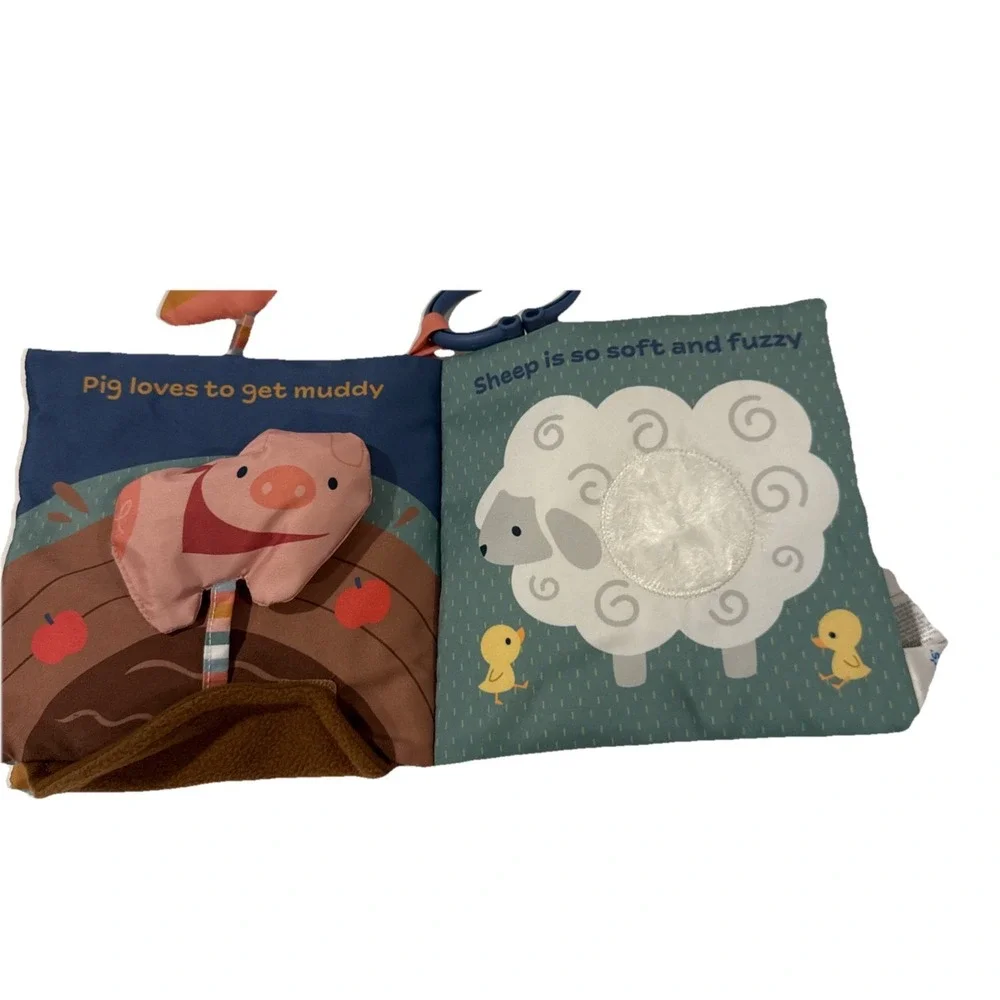 Carters Soft Farm Themed Activity Book With On The Go Activity Clip, Interactive